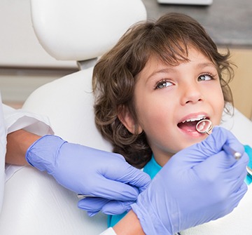 a child during a dental checkup
