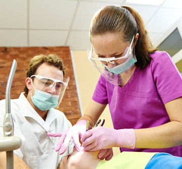 Child getting dental work 