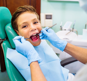 a child during a dental appointment